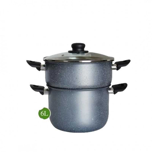 Batterie de Cuisine 12 Pièces Cook'art Granite - Bleu-BAT-12BG - My Store