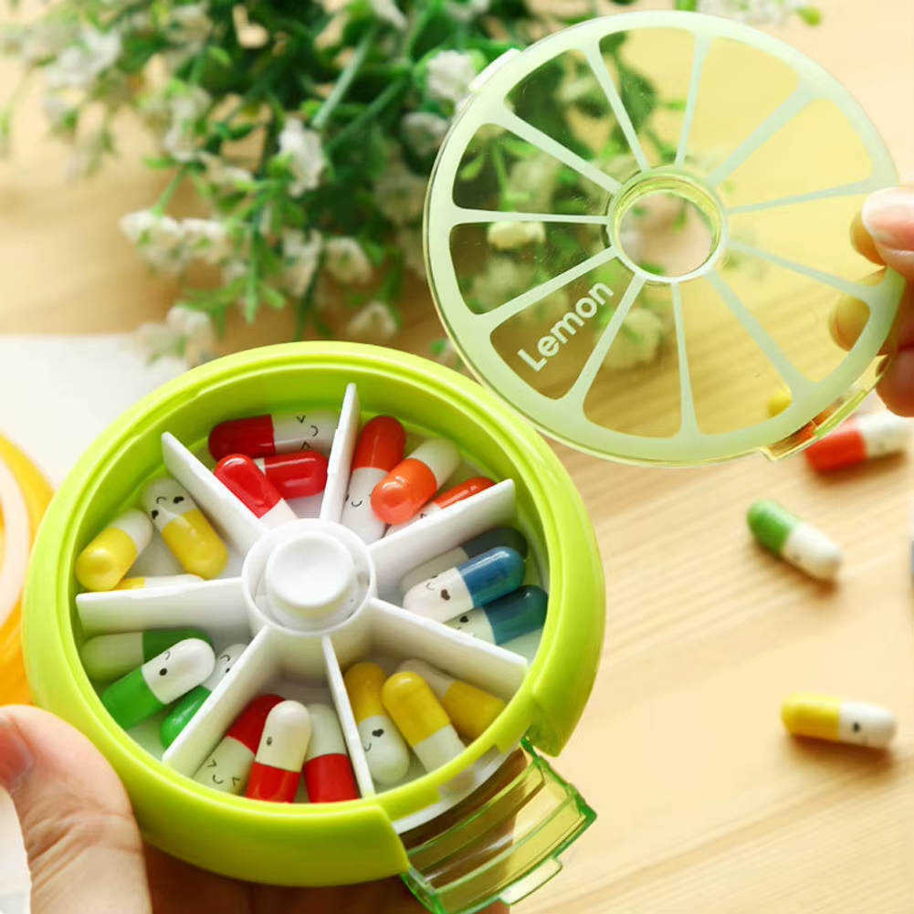 Boîte à Pilules Ronde 7 Jours – Organisateur Médicaments - My Store