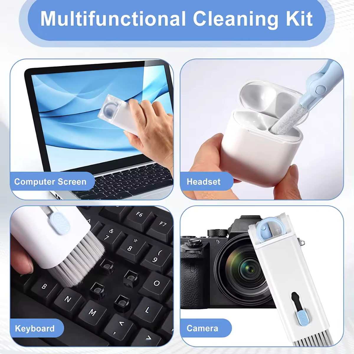 Kit de Nettoyage 7 en 1 – Clavier, Écouteurs, Écran | Wizzi - My Store
