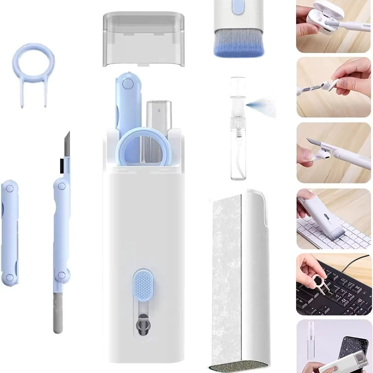Kit de Nettoyage 7 en 1 – Clavier, Écouteurs, Écran | Wizzi - My Store