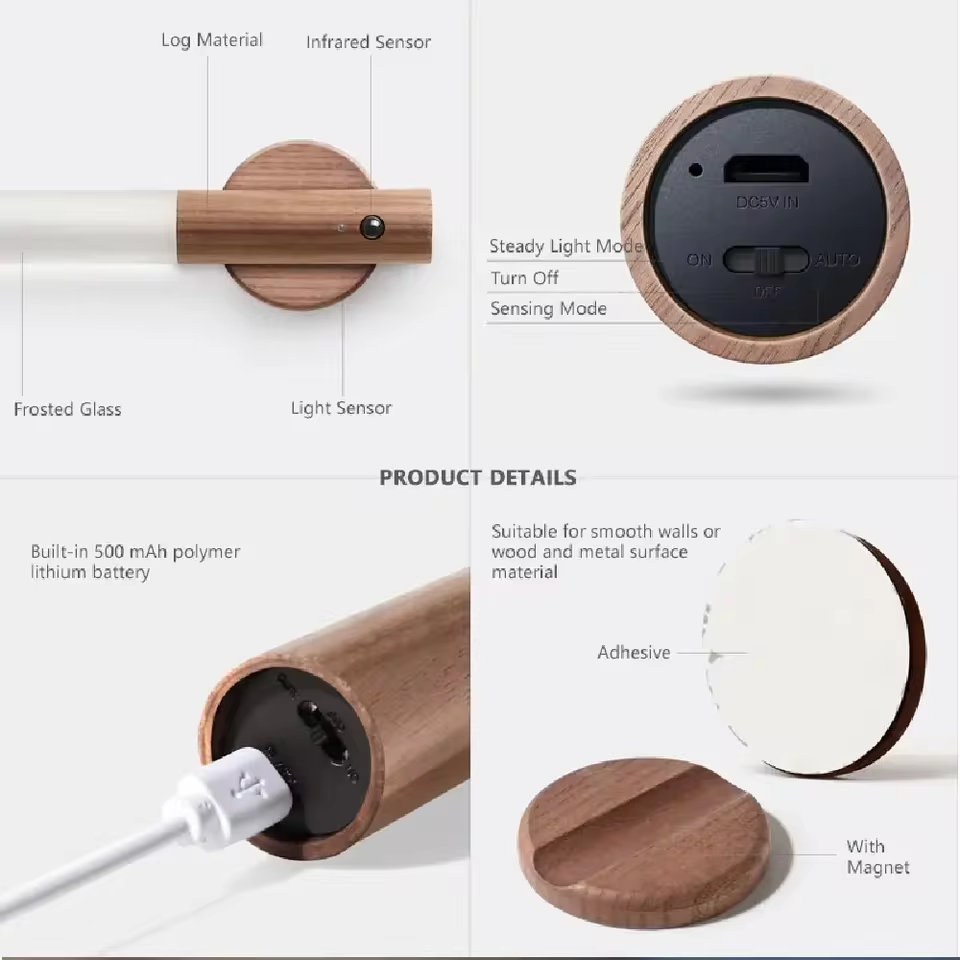 Lampe LED détecteur de mouvement magnétique Wizzi - Fixée sur un placard