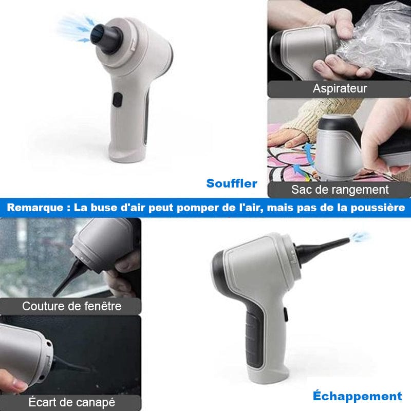 Mini Aspirateur Voiture USB 3-en-1 – Aspire & Souffle | Wizzi - My Store