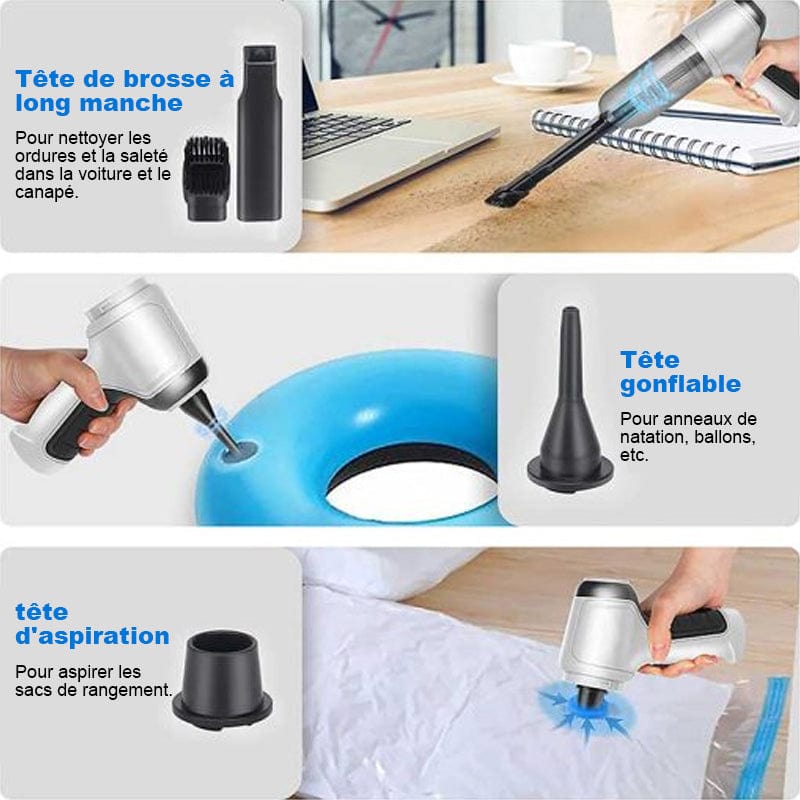 Mini Aspirateur Voiture USB 3-en-1 – Aspire & Souffle | Wizzi - My Store