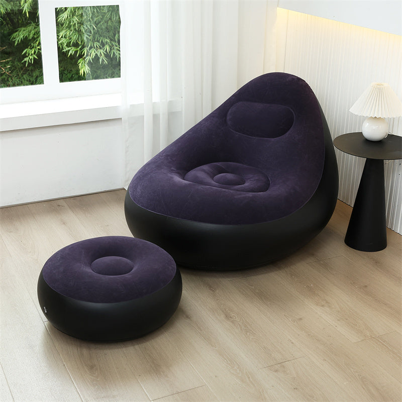 Pouffe Gonflable avec Repose-Pieds – Fauteuil Confort & Design - My Store