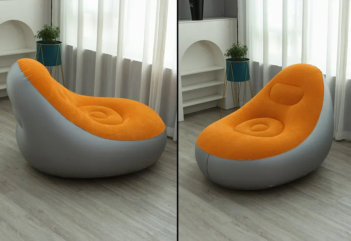 Pouffe Gonflable avec Repose-Pieds – Fauteuil Confort & Design - My Store