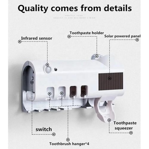 Stérilisateur Brosse à Dents + Distributeur Dentifrice Automatique | Wizzi - My Store