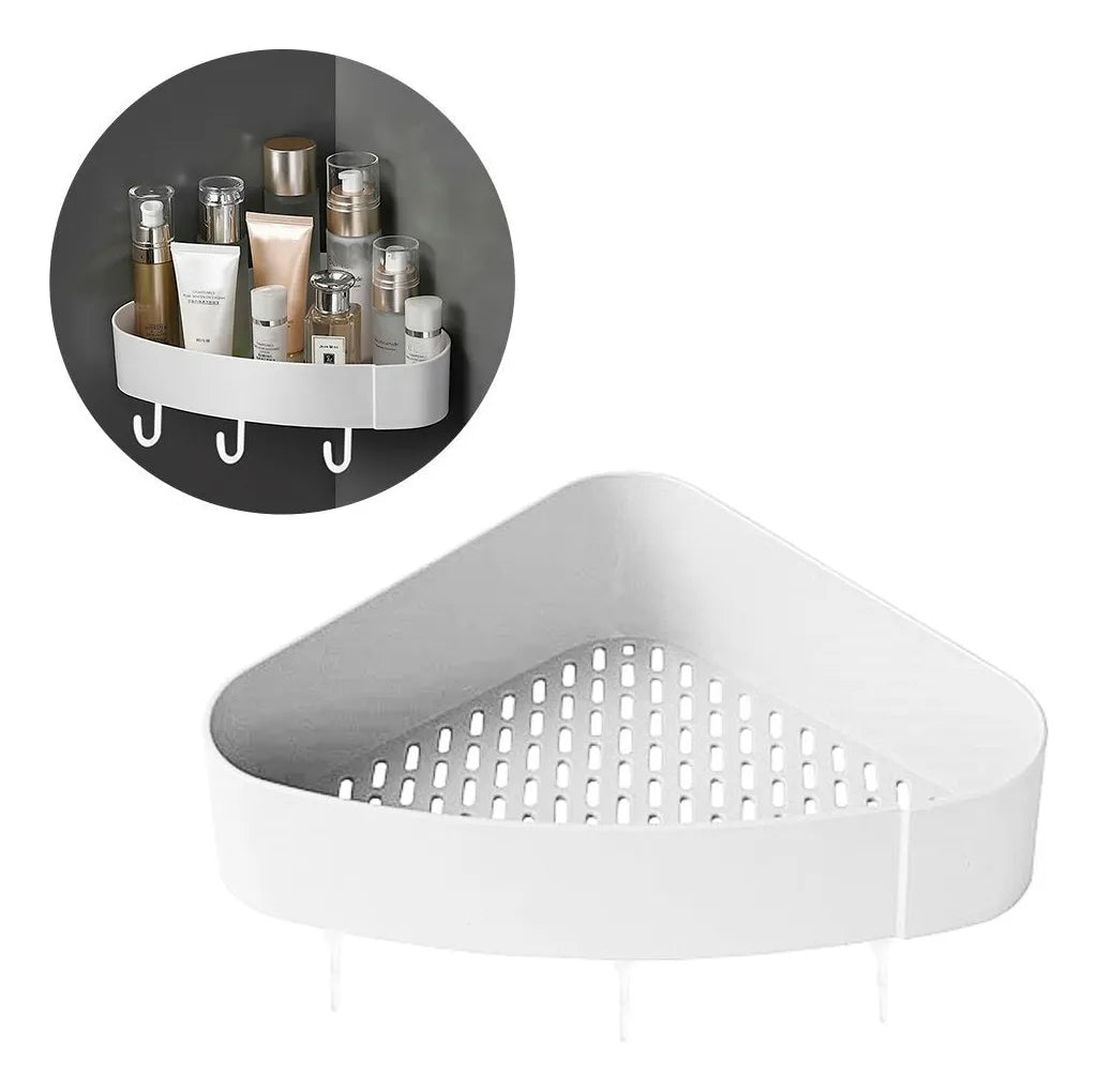 Détail de l'adhésif puissant de l'étagère de douche