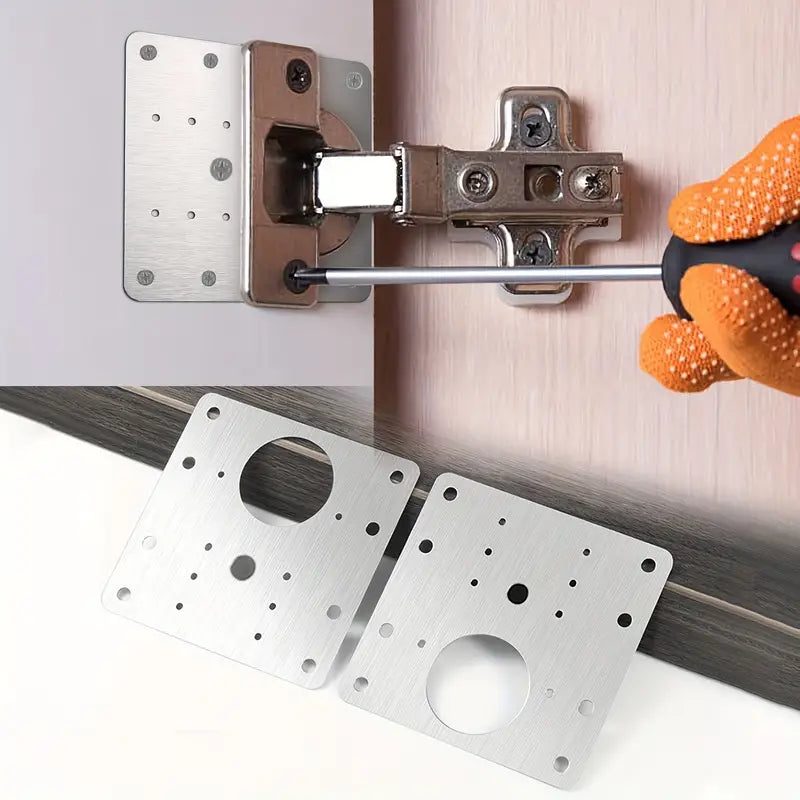 Kit De Réparation Charnières Pour Porte et Placard - 4 Plaques