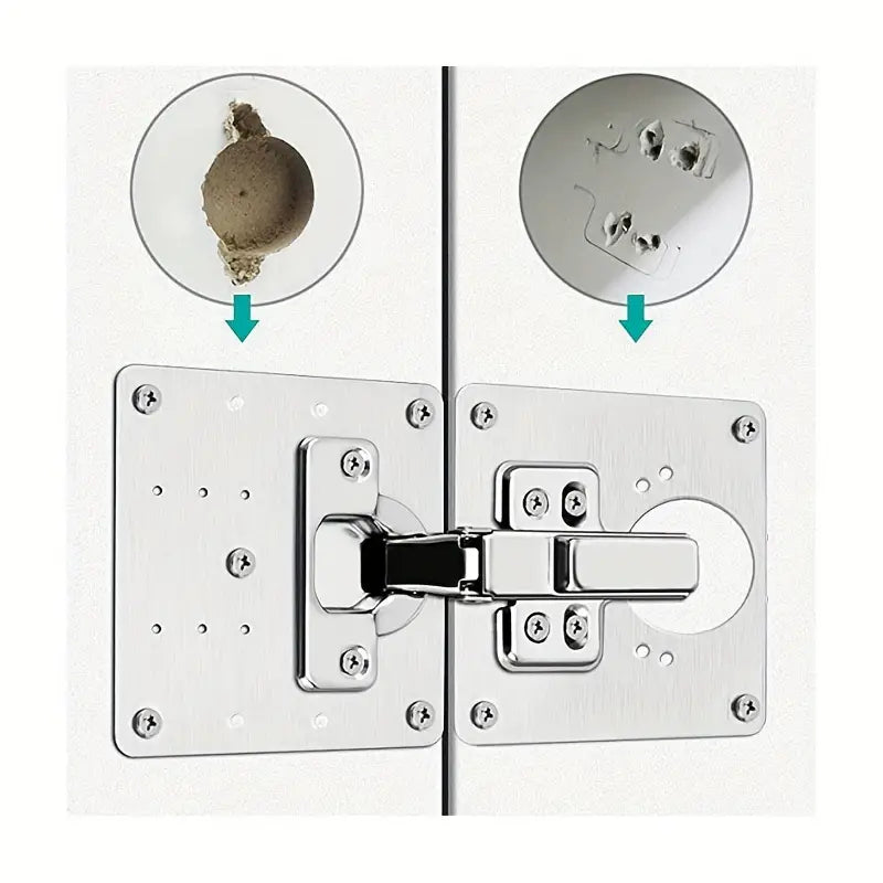 Kit De Réparation Charnières Pour Porte et Placard - 4 Plaques