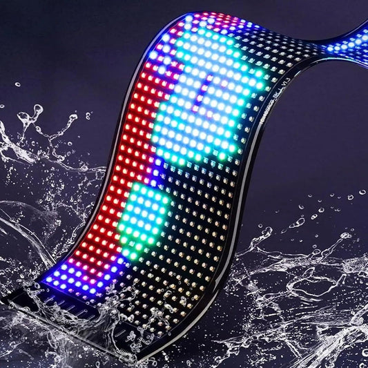 LED pour fenêtre de Voiture, LED Dynamique colorée 9*37cm