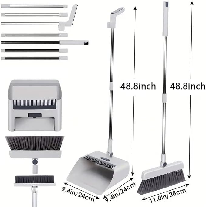 Balai à poils souples et brosse rigide pour carrelage et tapis