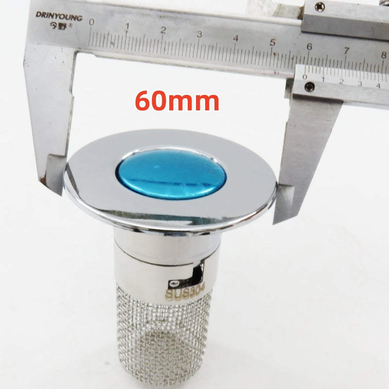 Bouchon de lavabo universel avec filtre anti-cheveux et système d'évacuation