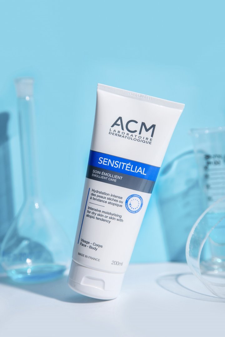  ACM Sensitelial Soin Émollient 200ml tube hydratant pour peaux sèches et atopiques Tunisie