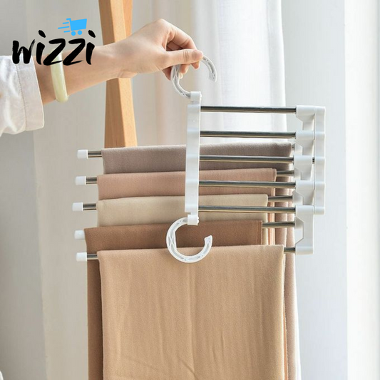 Cintres économiseur d’espace en acier – rangement pour pantalons et vêtements – Wizzi Tunisie

