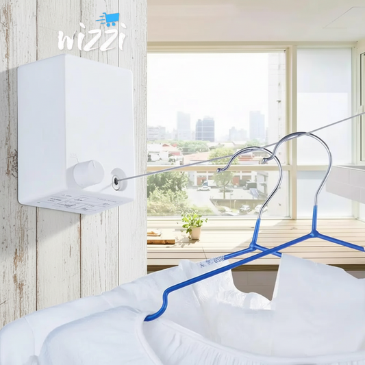 Corde à linge rétractable murale Wizzi en acier inoxydable 4.2m pour séchage intérieur et extérieur