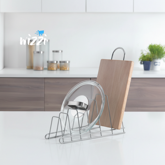 Porte-couvercles à poser gris pour organisation cuisine moderne en Tunisie